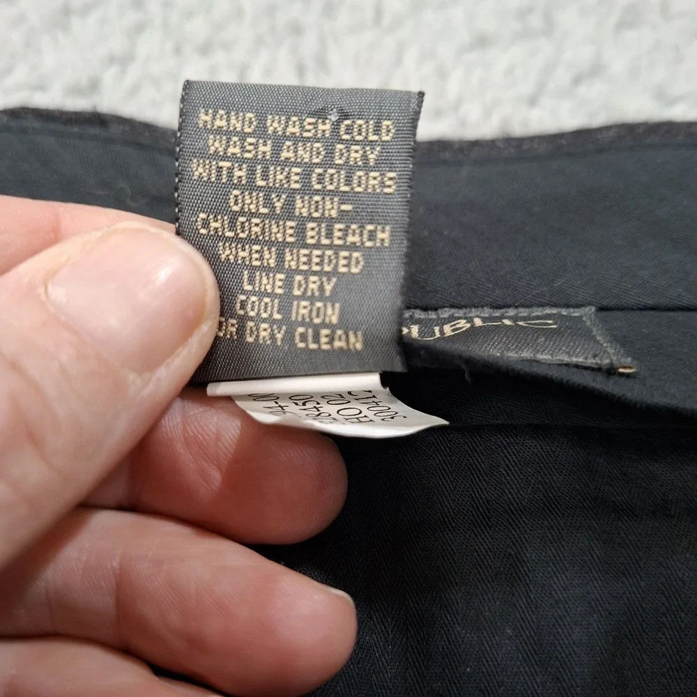 Banana Republic Emerson Pants Mens 35x30‎ Wool Fleece Feel Chino Black